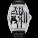 The Franck Muller Cintrée Curvex PSY watch is a one-of-a-kind and features the caricature of the gentleman himself performing his signature invisible horse-riding “Gangnam Style” dance moves on the dial complete with sunglasses and his black-and-white Oxfords while not forgetting diamonds totalling 6.97 carats on the case and dial. Photo: © Franck Muller