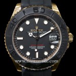 The Rolex Oyster Perpetual Yacht-Master (Reference 116655) introduced in 2015, features a black dial and the Calibre 3135 automatic movement in a 40mm case in 18K Everose gold. The black ceramic bezel has matt black Cerachrom inserts. Two versions are available: one in 40mm and the other in 37mm (Reference 268655). Shown above is the 40mm model and it is priced at CHF23,800. Photo: © TANG Portfolio. Elfa / Timmy. 2015 BaselWorld