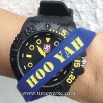 The Luminox Navy SEAL Colormark Nova is a new addition and extension to the brand’s core Colormark Collection. A preview for the Navy SEAL Colormark Nova was held in Langkawi, Malaysia in September 2015 and it was organized by Crystal Time, distributors for the brand in Singapore, Malaysia and Brunei. Strapped over the watch: The SEAL Team Physical Training rubber strap with the words: “Hooyah” given by its CEO John McGuire. Photo: © TANG Portfolio. Elfa / Timmy. Langkawi, Malaysia 2015