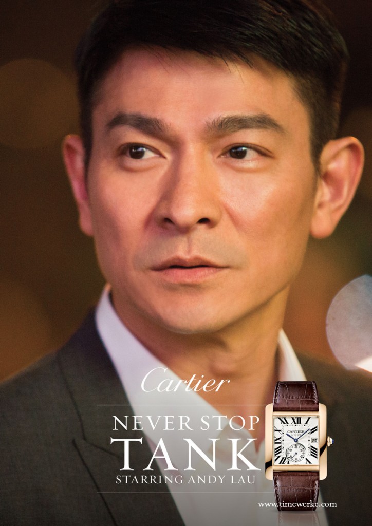 The 90-second short film by Cartier stars Hong Kong movie star Andy Lau as himself. In the film, Lau is wearing the Cartier Tank MC. Photo: © Cartier